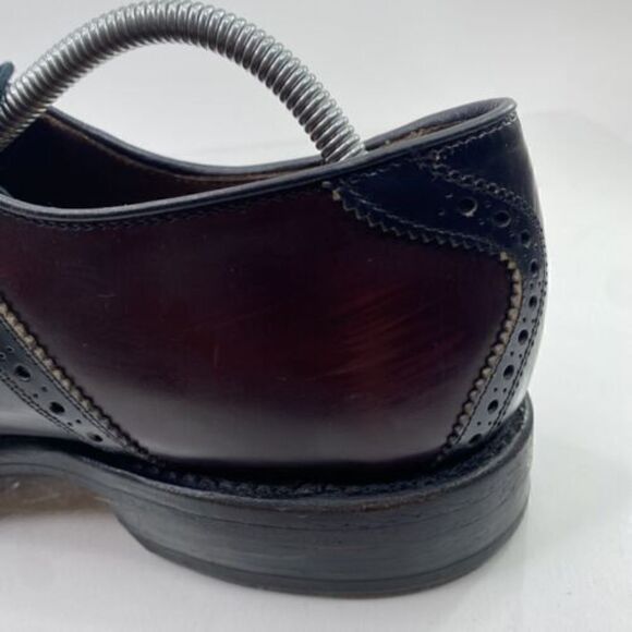 Allen Edmonds Polo Men’s Sz 9.5 A Burgundy Black Leather Saddle Oxfords Shoes main image 11